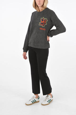 embroidered crew-neck sweater