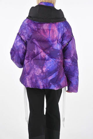 Tie Dye Effect down jacket with removable hood