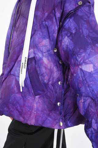 Tie Dye Effect down jacket with removable hood