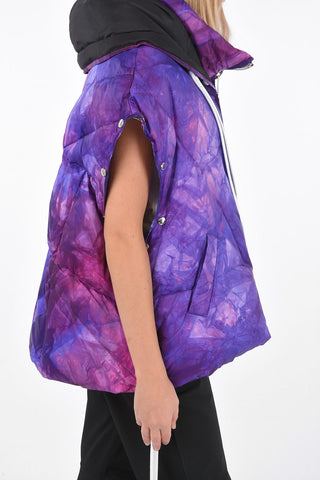 Tie Dye Effect down jacket with removable hood