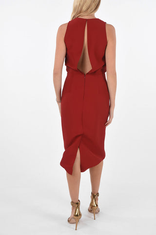 Back Split Sleeveless Pencil Dress