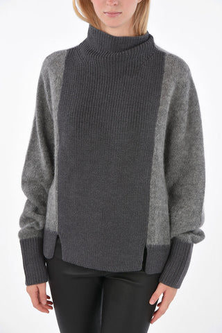 Virgin Wool and Mohair Turtle-Neck Sweater