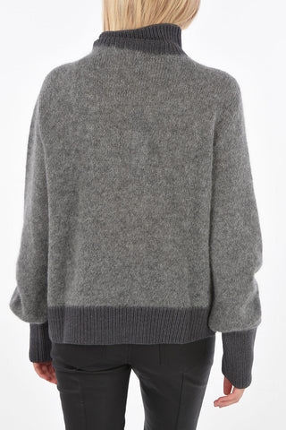 Virgin Wool and Mohair Turtle-Neck Sweater