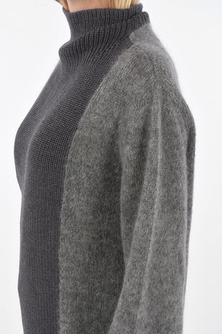 Virgin Wool and Mohair Turtle-Neck Sweater