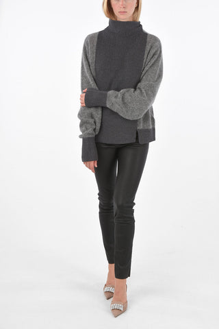 Virgin Wool and Mohair Turtle-Neck Sweater