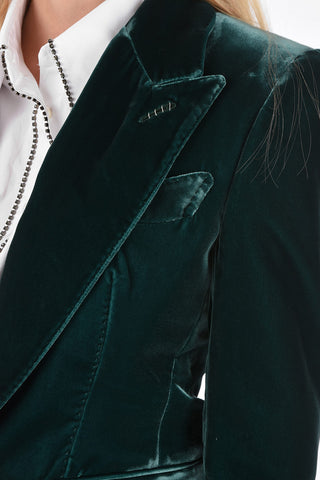 Chenille 3 Pocket Peaked Lapel Blazer