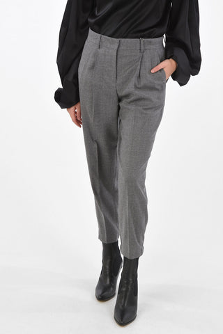 wool double pleat trousers