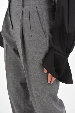 wool double pleat trousers