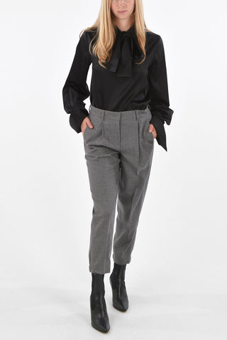 wool double pleat trousers
