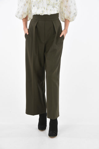 Side Zipped Closure High Waist Wide Leg Pants
