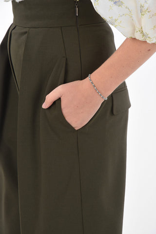 Side Zipped Closure High Waist Wide Leg Pants