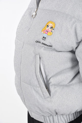 lurex full zip puffer