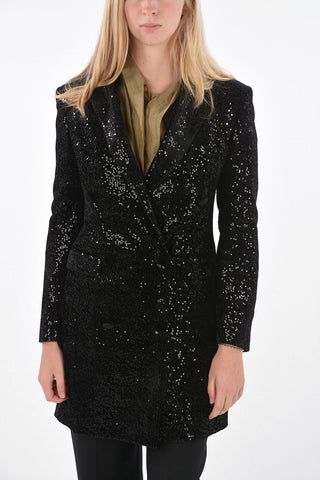sequined WINNIE no vent double-breasted blazer