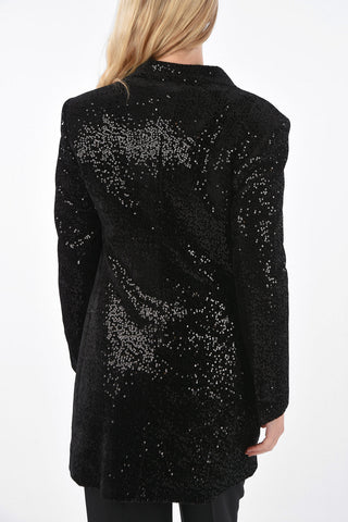sequined WINNIE no vent double-breasted blazer