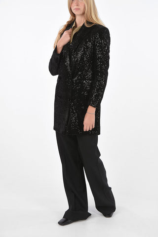 sequined WINNIE no vent double-breasted blazer