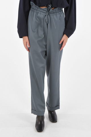 pantalone ad orlo con risvolto e cintura