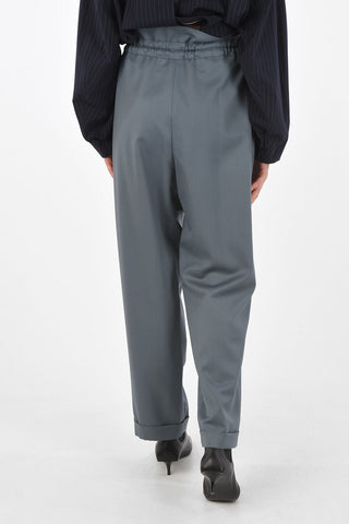 pantalone ad orlo con risvolto e cintura
