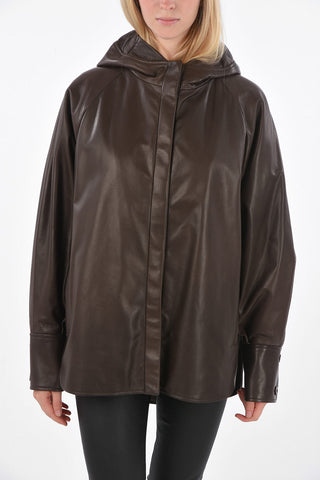 Leather Jacket With Hood