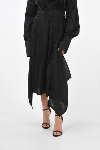 PLEATS PLEASE Multi-pleated maxi wrap skirt with drawstring waist