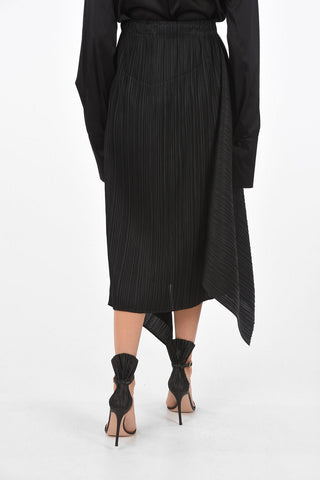 PLEATS PLEASE Multi-pleated maxi wrap skirt with drawstring waist
