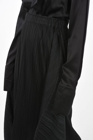 PLEATS PLEASE Multi-pleated maxi wrap skirt with drawstring waist