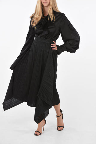 PLEATS PLEASE Multi-pleated maxi wrap skirt with drawstring waist