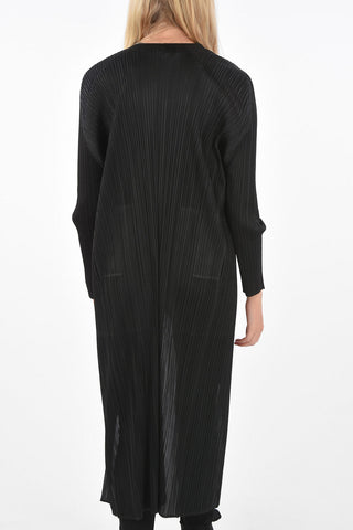 PLEATS PLEASE multi-pleated maxi cardigan