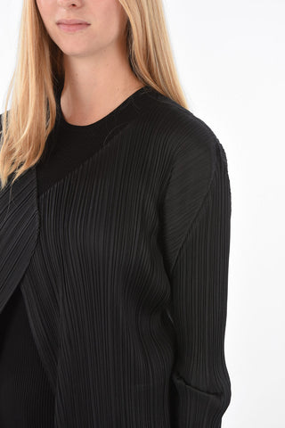 PLEATS PLEASE multi-pleated maxi cardigan