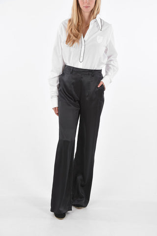 Silk Hidden Closure Palazzo Pants