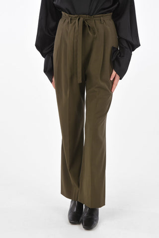 bouble pleat pants with belt