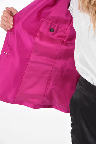 Visible Seams Silk Notch Lapel Blazer