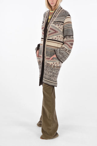 Cardigan Fair Isle  Oversize con Tasche a Toppa