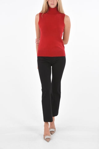 Cashemere sleeveless turtle-neck sweater