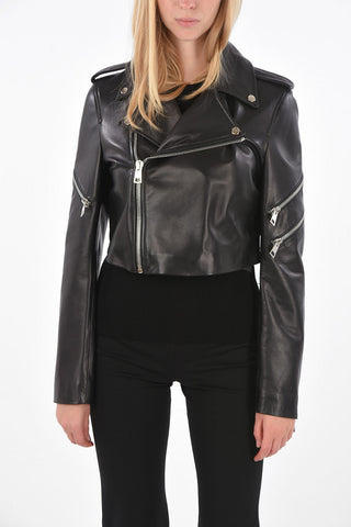 Leather Slim fit cropped jacket