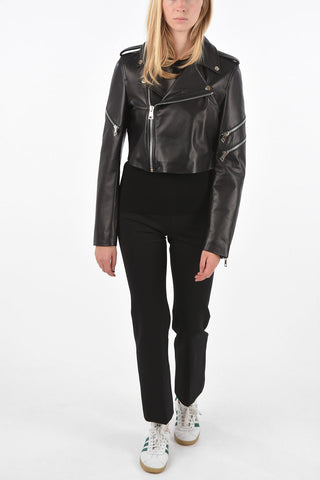 Leather Slim fit cropped jacket