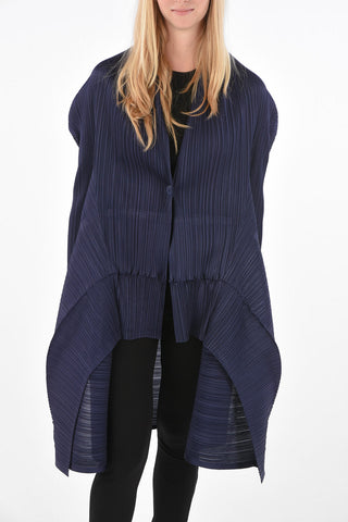 PLEATS PLEASE multi-pleated maxi cardigan