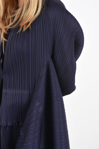 PLEATS PLEASE multi-pleated maxi cardigan