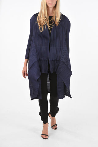 PLEATS PLEASE multi-pleated maxi cardigan