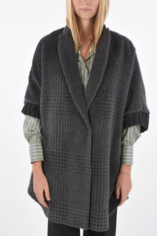 Wool 3/4 Sleeve Oversized Cardigan