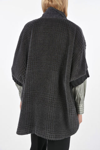 Wool 3/4 Sleeve Oversized Cardigan