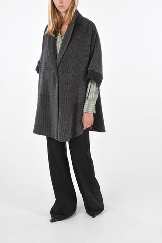 Wool 3/4 Sleeve Oversized Cardigan