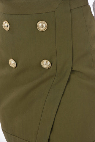 Jewel Button Tulip Mini-Skirt