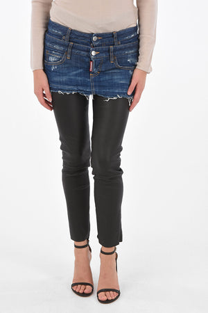 Denim Unstructured Mini-Skirt