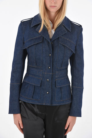 Stretch Denim Visible Seams 4 Pocket Jacket 