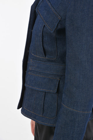 Stretch Denim Visible Seams 4 Pocket Jacket 