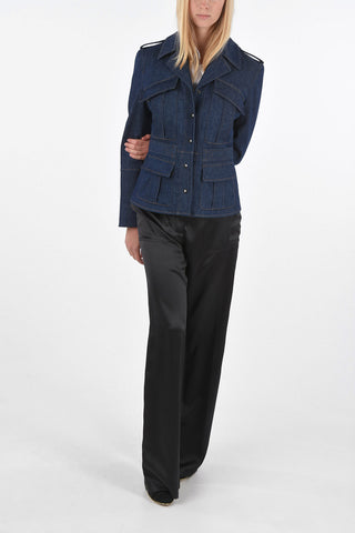 Stretch Denim Visible Seams 4 Pocket Jacket 
