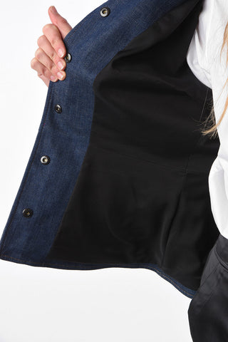 Stretch Denim Visible Seams 4 Pocket Jacket 