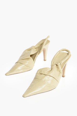 Point Toe Slingback Pumps with Twisted Motif