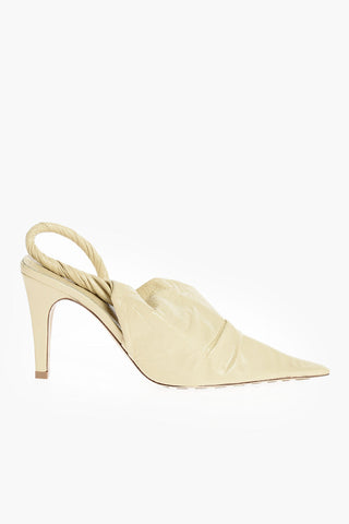 Point Toe Slingback Pumps with Twisted Motif