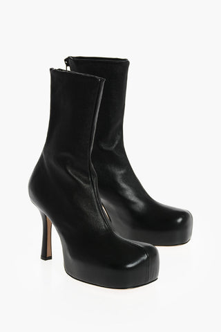 Platform Heeled Booties with Square Toe